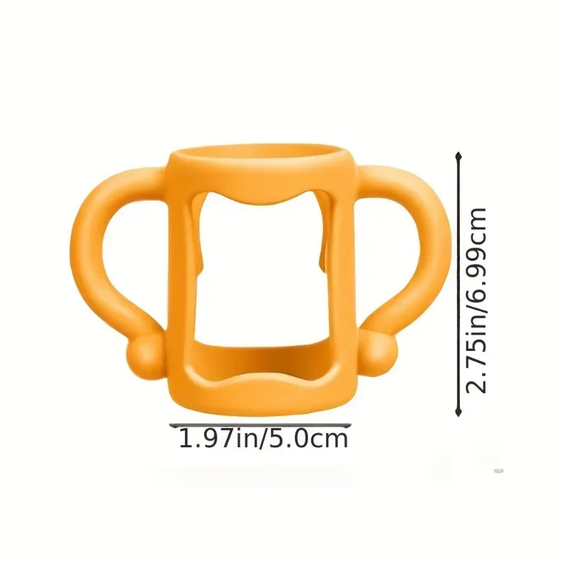 Suporte de Silicone para Mamadeira – Alça Dupla Ergonômica, Antiderrapante e Livre de BPA, Compatível com Mamadeiras Estreitas