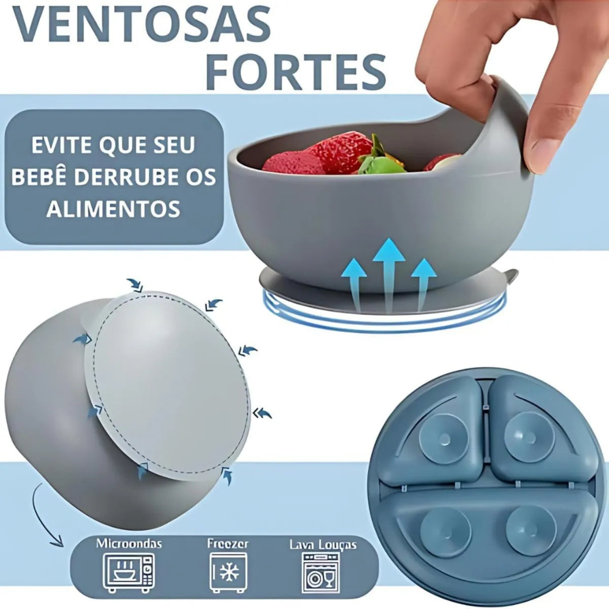 Kit Alimentação Bebê Introdução Alimentar Silicone Infantil