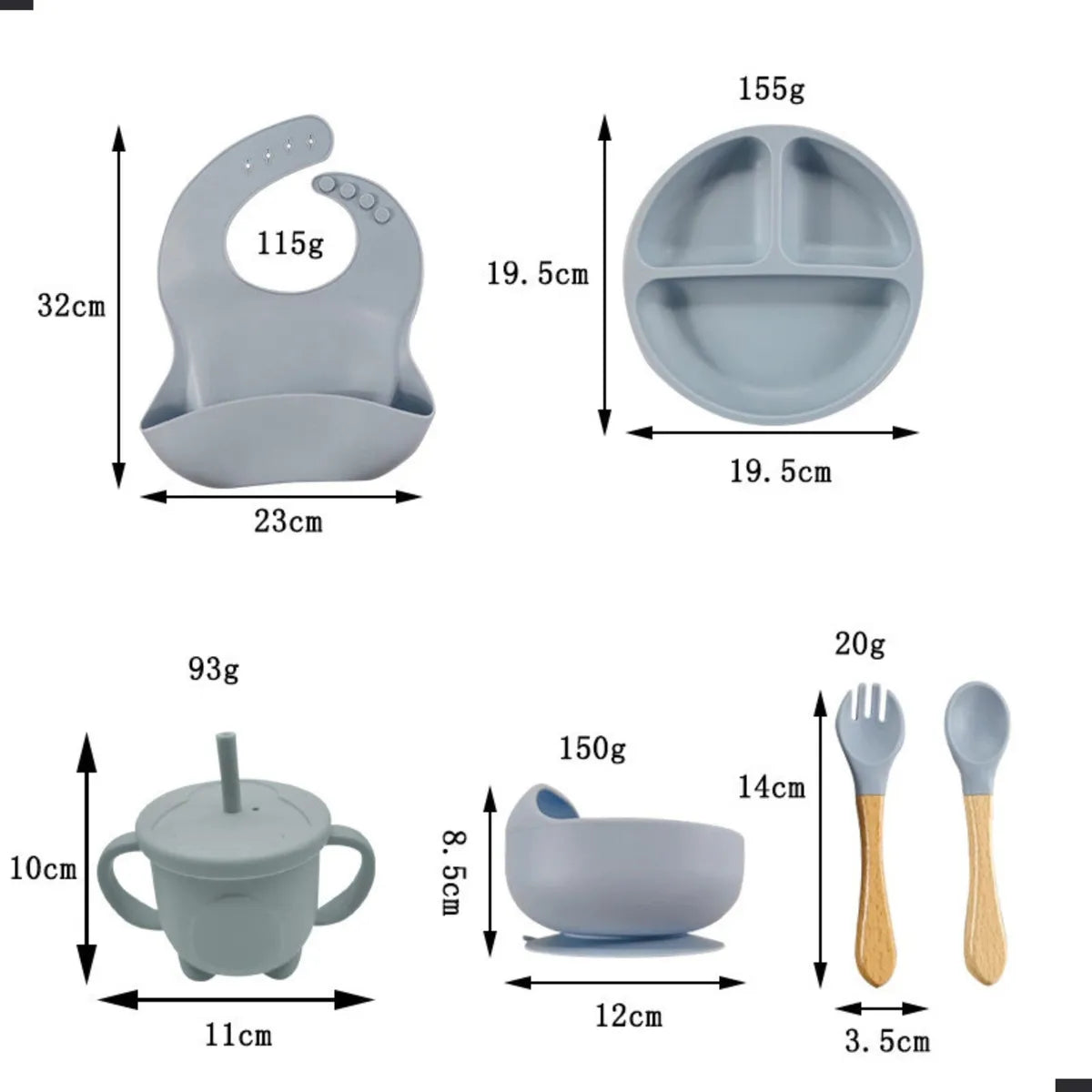 Kit Alimentação Bebê Introdução Alimentar Silicone Infantil